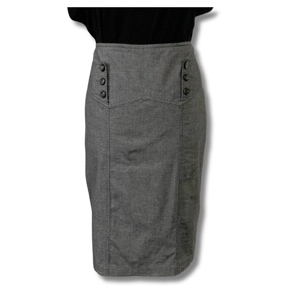 SMART SET Vintage dark grey pinup girl style pencil skirt ~ Y2K goth XS SMALL - Picture 1 of 13